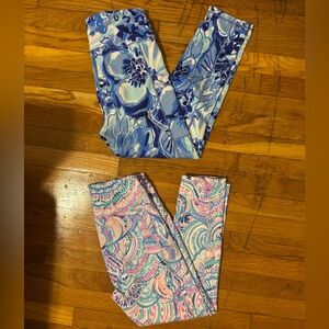Lilly Pulitzer luxletic Blue and Pink Patterned Leggings lot